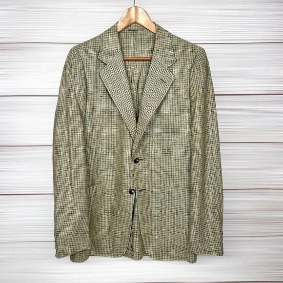 CERRUTI 1881 Vintage Silk Lightweight Blazer Taupe Single Breasted Fitted 34L - Picture 3 of 16